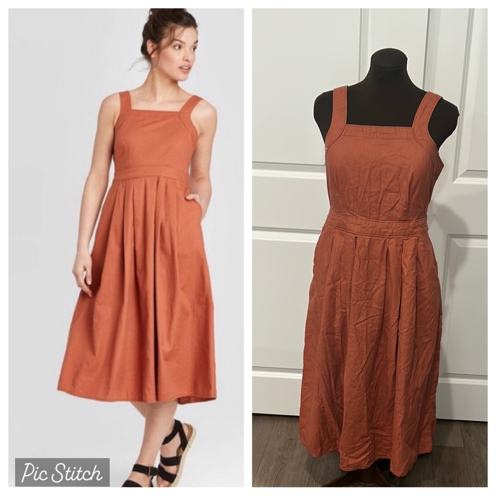 Elegant Rust Midi Dress